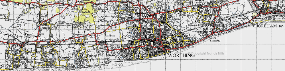 Old map of West Tarring in 1940