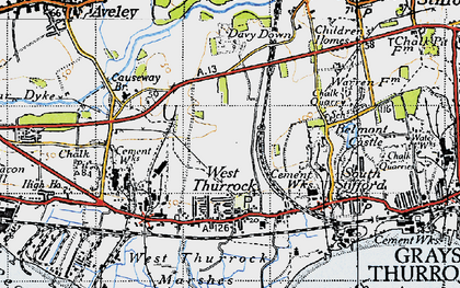 Old map of West Thurrock in 1946