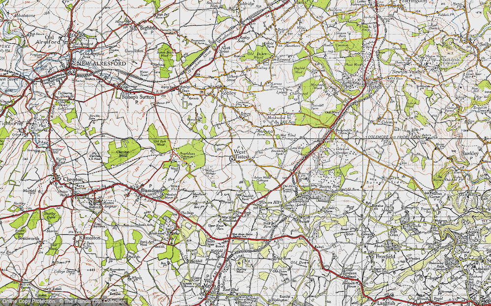 Old Map of West Tisted, 1945 in 1945