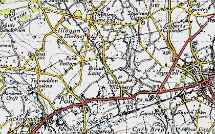 Old map of West Tolgus in 1946