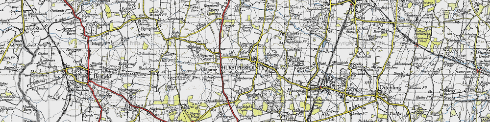Old map of West Town in 1940