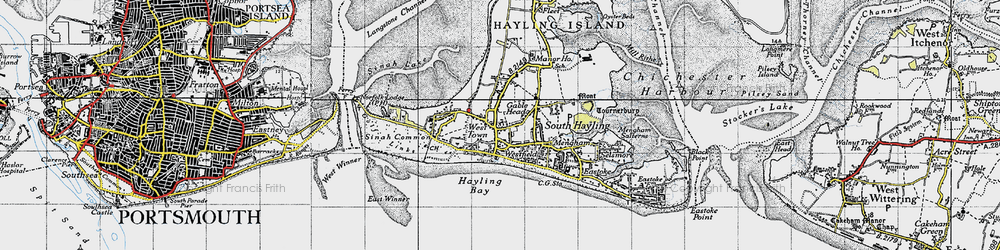 Old map of West Town in 1945