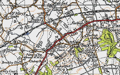 Old map of West Town in 1946