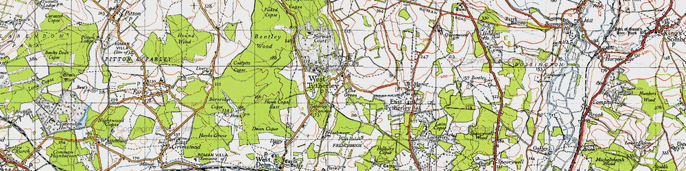 Old map of West Tytherley in 1940