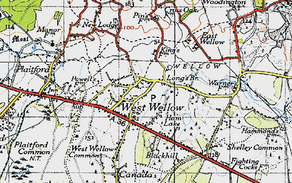 Old map of West Wellow in 1940