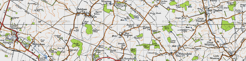 Old map of West Wickham in 1946