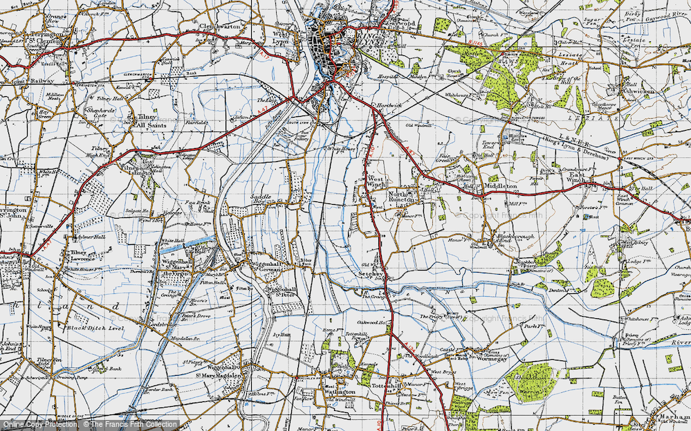 Old Map of West Winch, 1946 in 1946