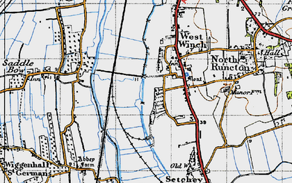 Old map of West Winch in 1946