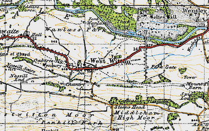 Old map of West Witton Moor in 1947