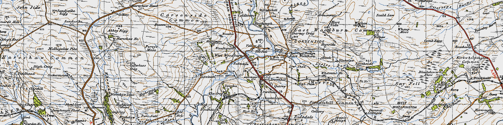 Old map of Yearhaugh in 1947