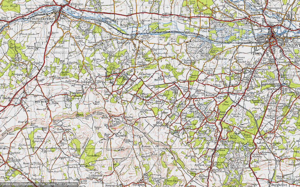 Old Map of West Woodhay, 1945 in 1945