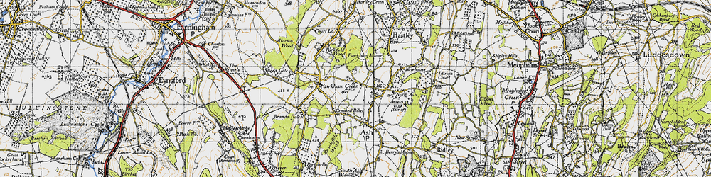 Old map of West Yoke in 1946