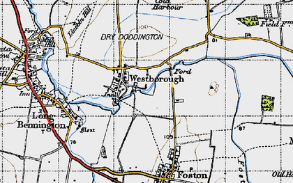 Old map of Westborough in 1946
