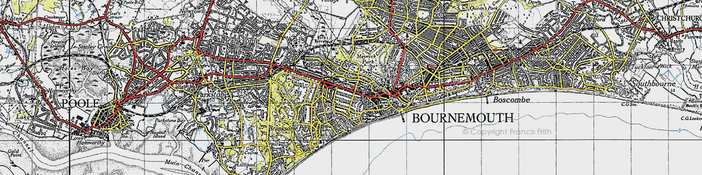Old map of Westbourne in 1940