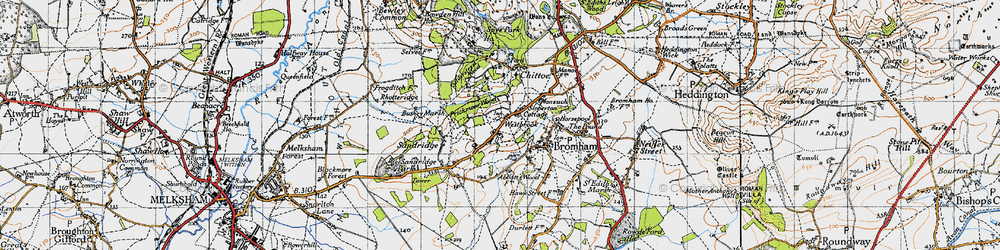 Old map of Westbrook in 1940