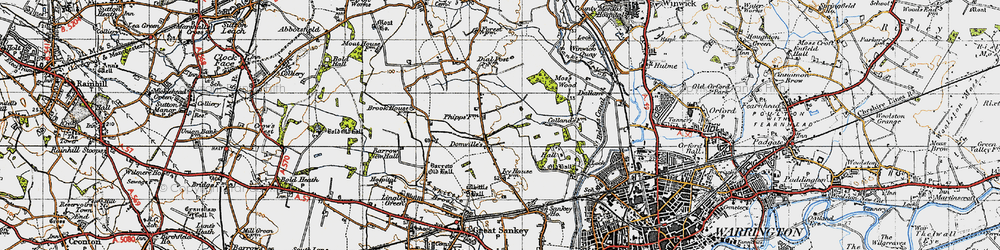 Old map of Westbrook in 1947