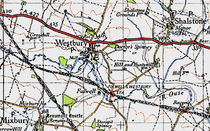 Old map of Westbury in 1946