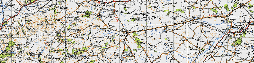 Old map of Westbury in 1947
