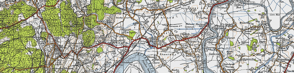 Old map of Adsett in 1947