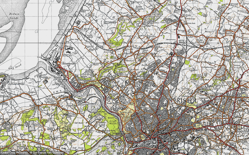 Old Map of Westbury on Trym, 1946 in 1946
