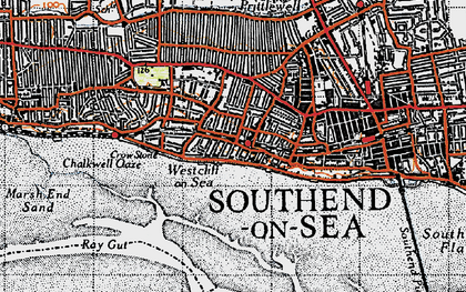 Old map of Westcliff-on-Sea in 1946