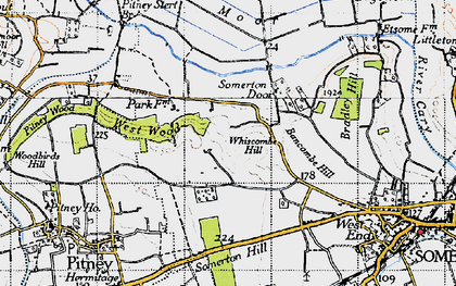 Old map of Bancombe Hill in 1945