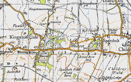Old map of Westcot in 1947