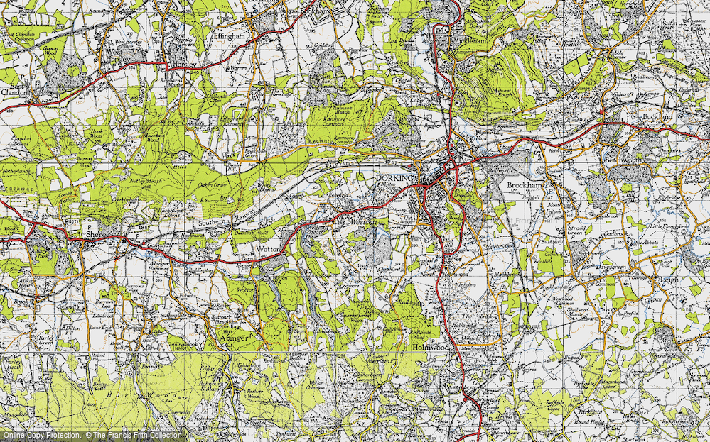 Old Map of Historic Map covering Westcott Heath in 1940