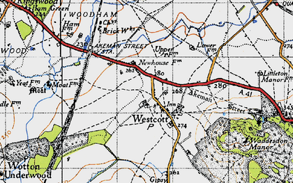 Old map of Westcott in 1946