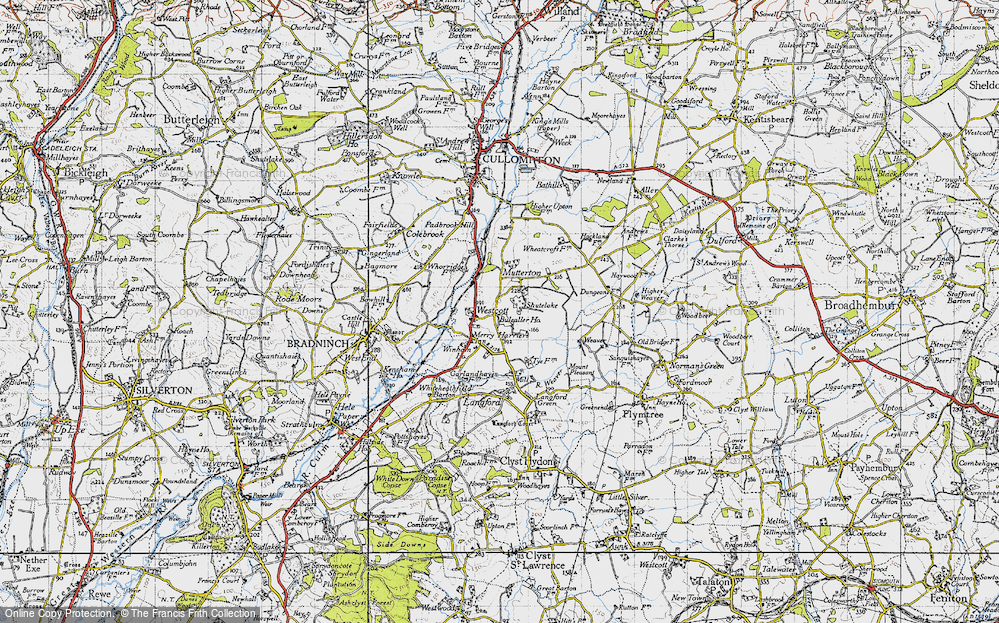 Old Map of Historic Map covering Bolealler Ho in 1946