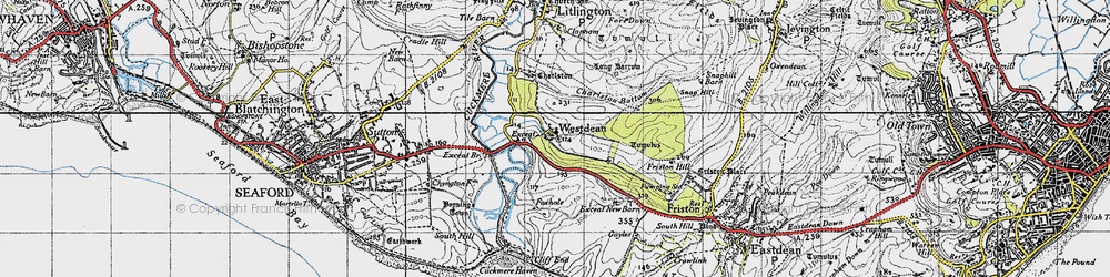 Old map of Westdean in 1940