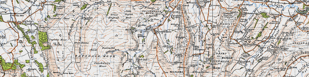 Old map of Baysdale Beck in 1947
