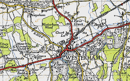Old map of Westerham in 1946