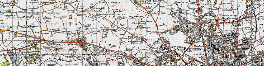 Old map of Westerhope in 1947