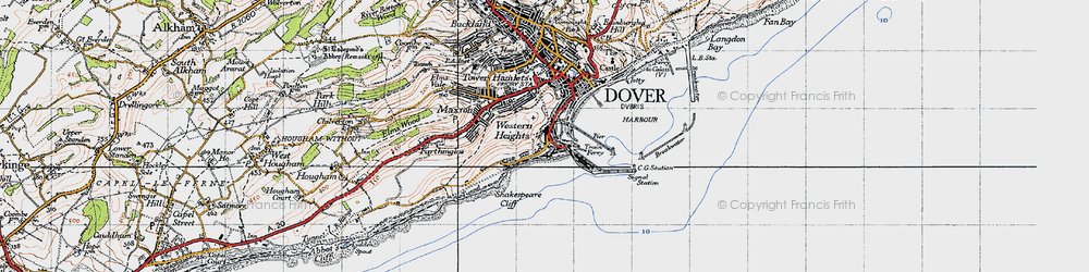 Old map of Western Docks in 1947