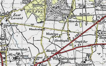 Old map of Woodcote in 1945