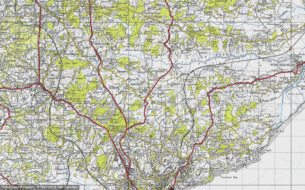 Old Map of Historic Map covering Benskins in 1940