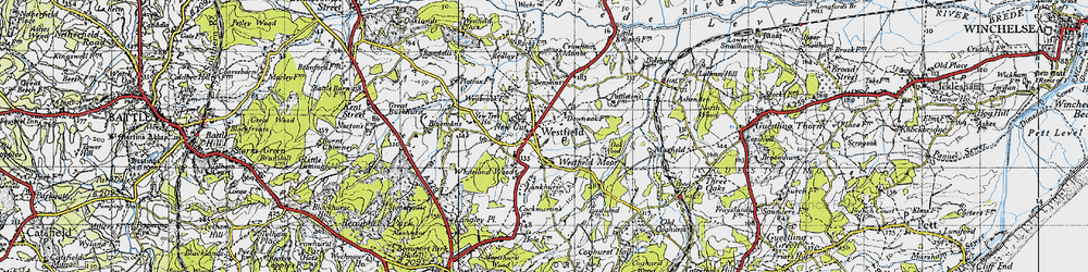 Old map of Whiteland Wood in 1940