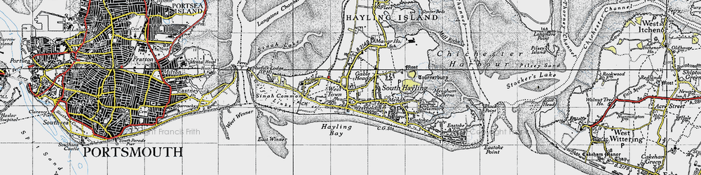 Old map of Westfield in 1945