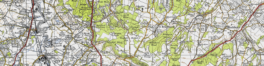 Old map of Westfield Sole in 1946