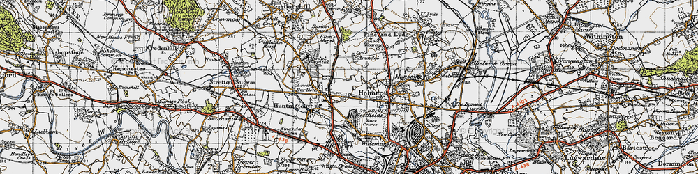 Old map of Westfields in 1947