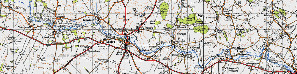 Old map of Westhall Hill in 1946