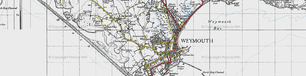 Old map of Westham in 1946