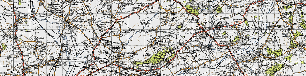 Old map of Shucknall Hill in 1947
