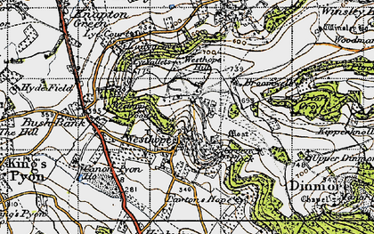 Old map of Westhope Hill in 1947