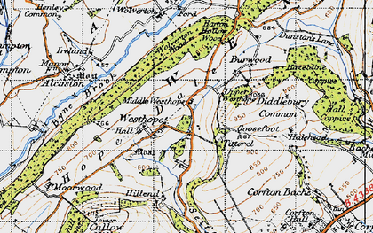 Old map of Westhope in 1947