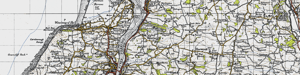 Old map of Westleigh in 1946