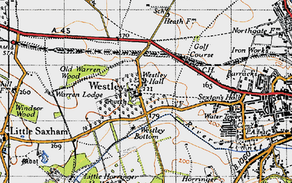 Old map of Westley in 1946