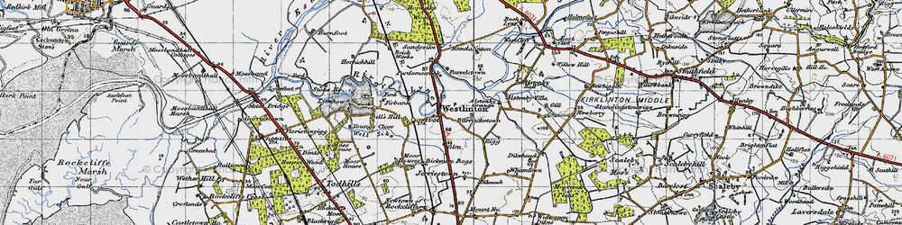 Old map of Westlinton in 1947