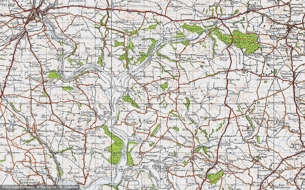 Old Map of Historic Map covering Broadley in 1946
